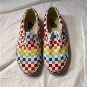 Rainbow checkered vans
